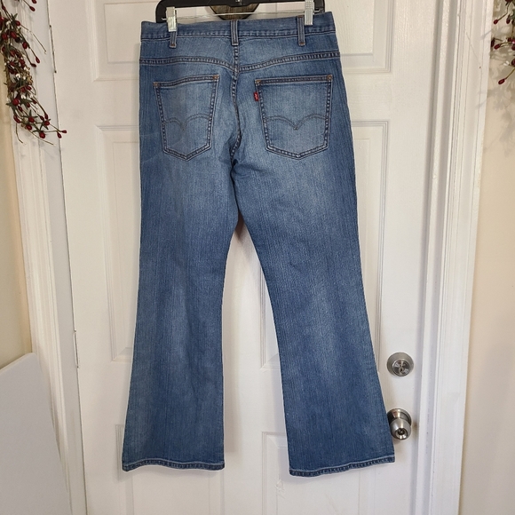 Levi's Red Tab High Rise Flare Cut Blue Jeans, Size: Medium (12), Color: Blue - Picture 12 of 14
